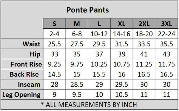 Lady's Plus Size Ponte Pants - PLUS SIZE